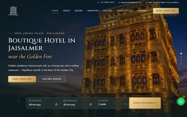 Hotel Jigyasa Palace — Hospitality