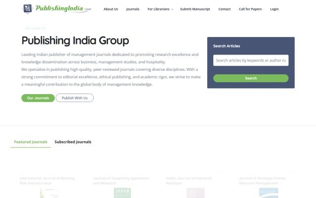 Publishing India Group — Journal Publishing